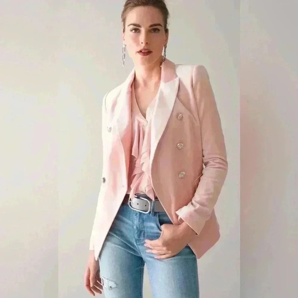 White House Black Market Pink Velvet Studio Blazer Size 6 - Picture 1 of 13